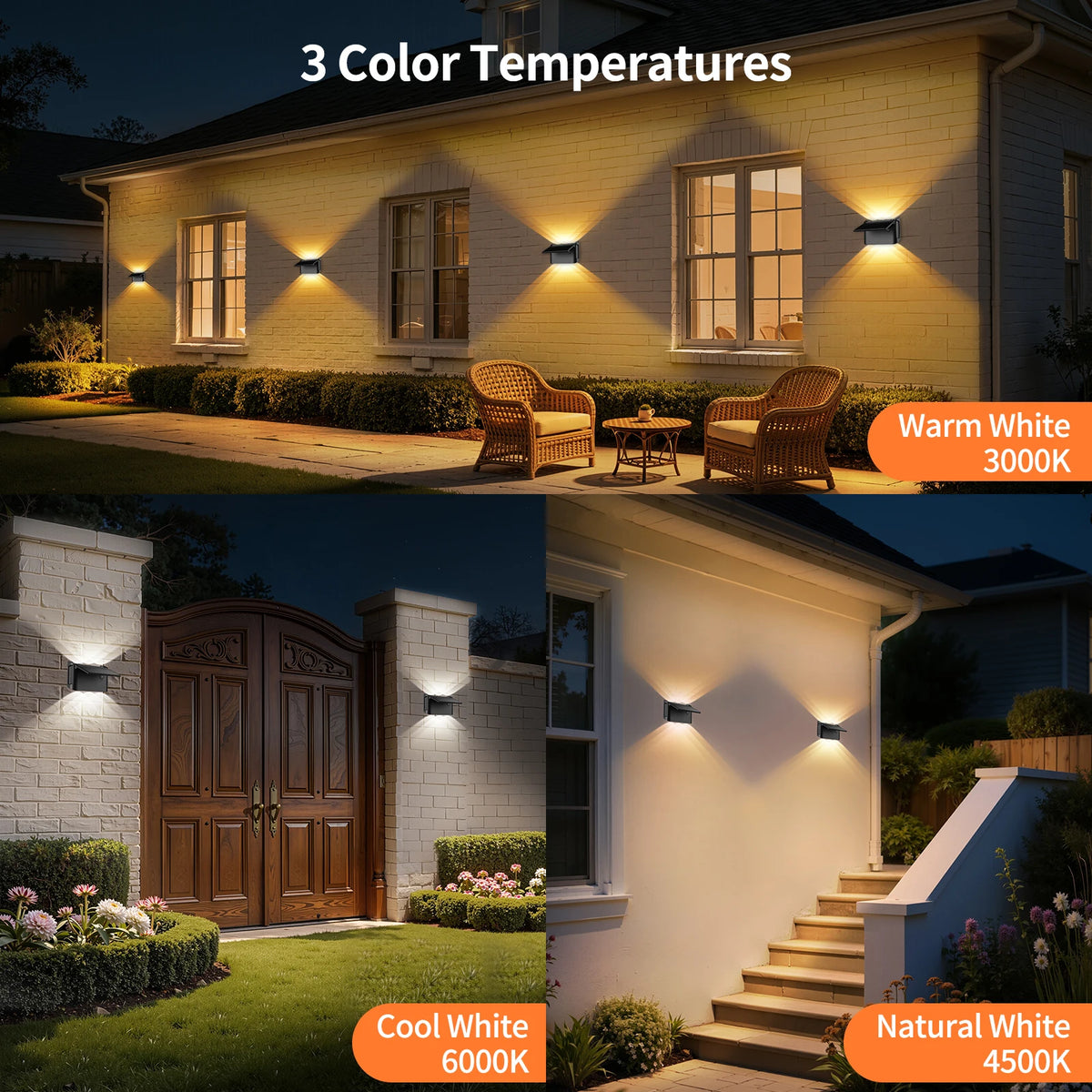 Intelamp Solar Wall Lights With Remote Control Waterproof Outdoor LED