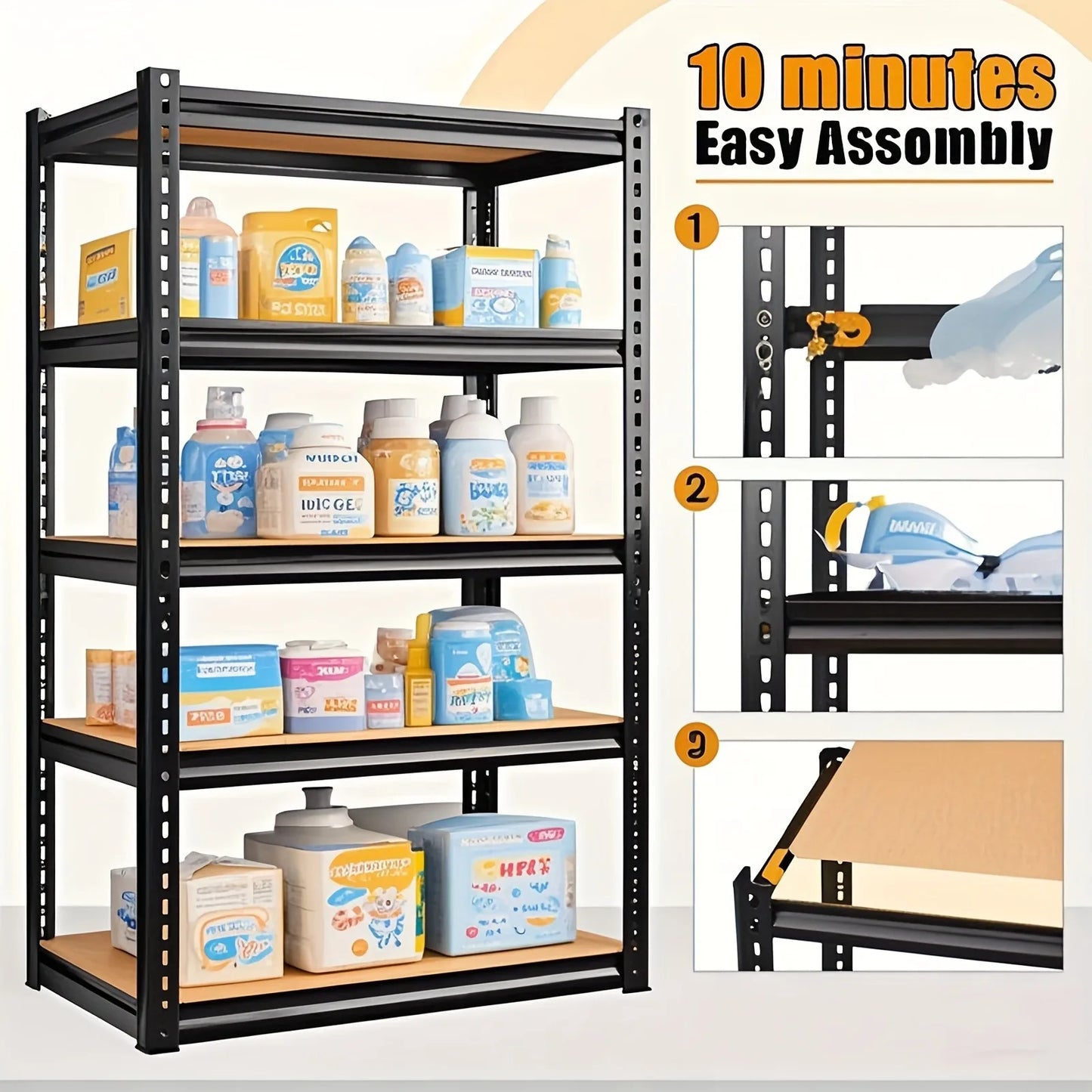 Heavy Duty Garage Racking 5 Tier Steel Shelving System