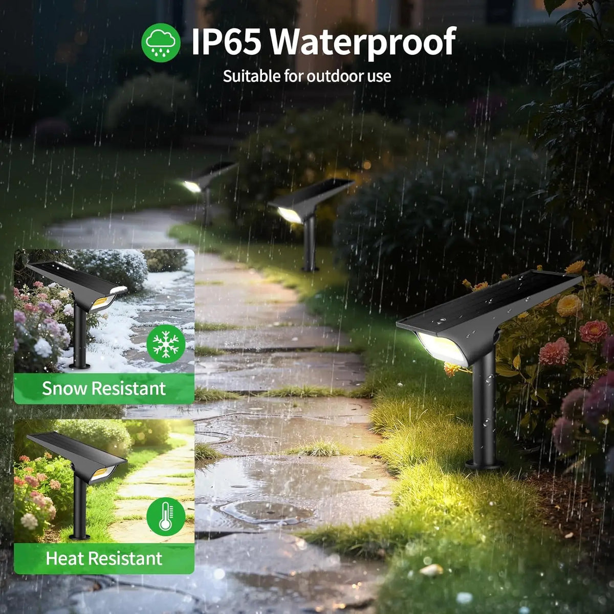 Intelamp Solar Spotlights Outdoor Garden Landscape Pathway Lighting