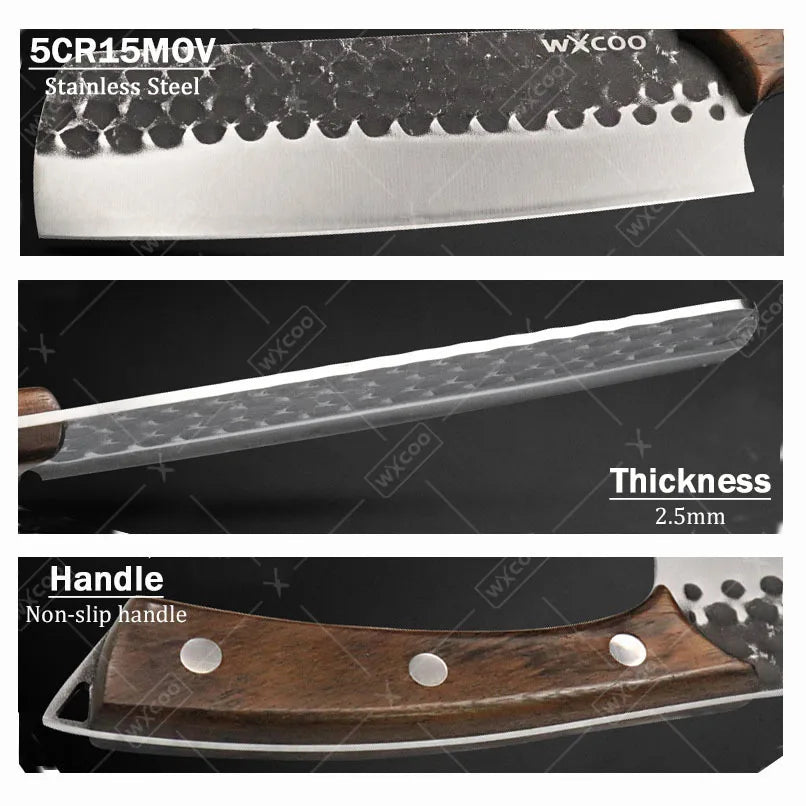 WXCOO Professional Kitchen Chef Knife Set Stainless Steel Cooking