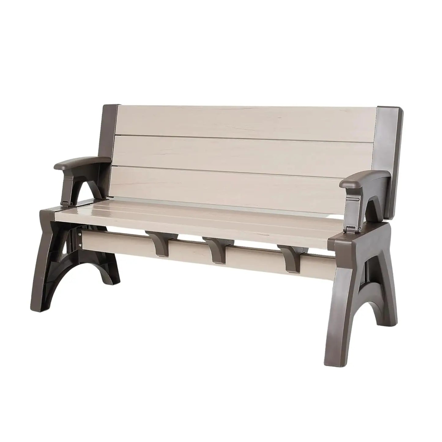 2-In-1 Convertible Bench Table Weather Resistant Patio Furniture