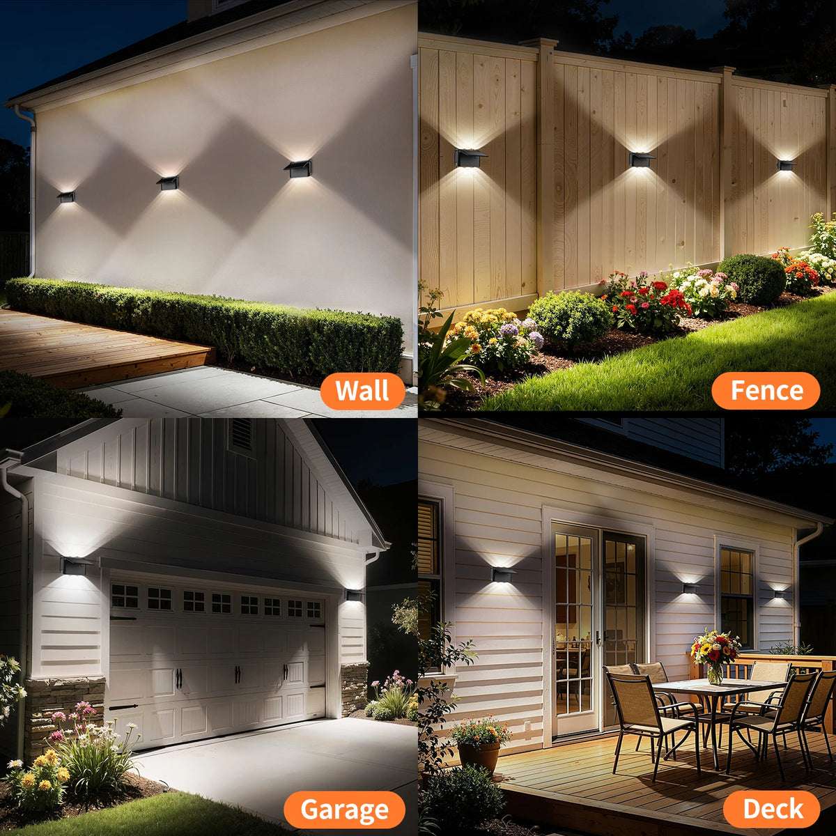 Intelamp Solar Wall Lights With Remote Control Waterproof Outdoor LED