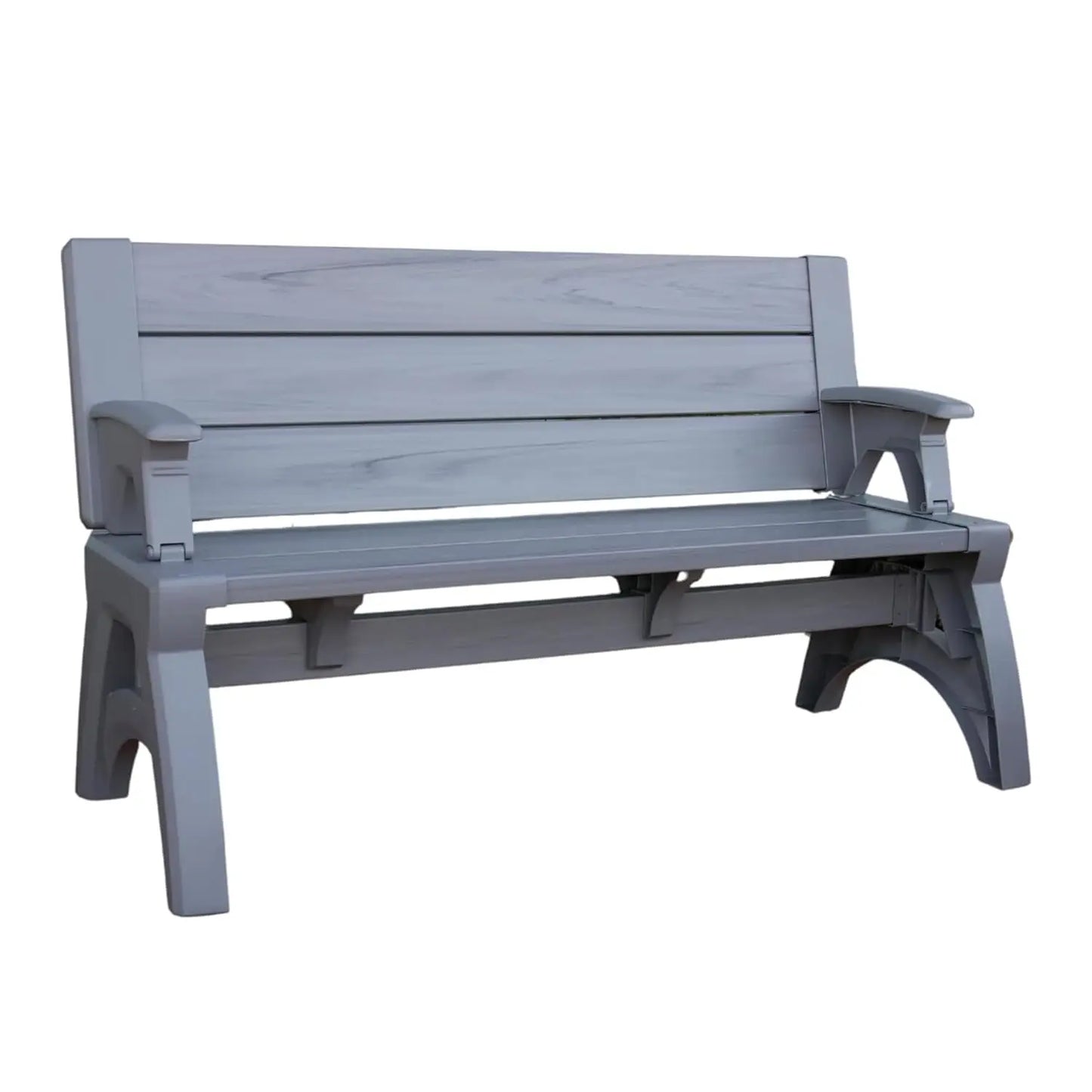 2-In-1 Convertible Bench Table Weather Resistant Patio Furniture