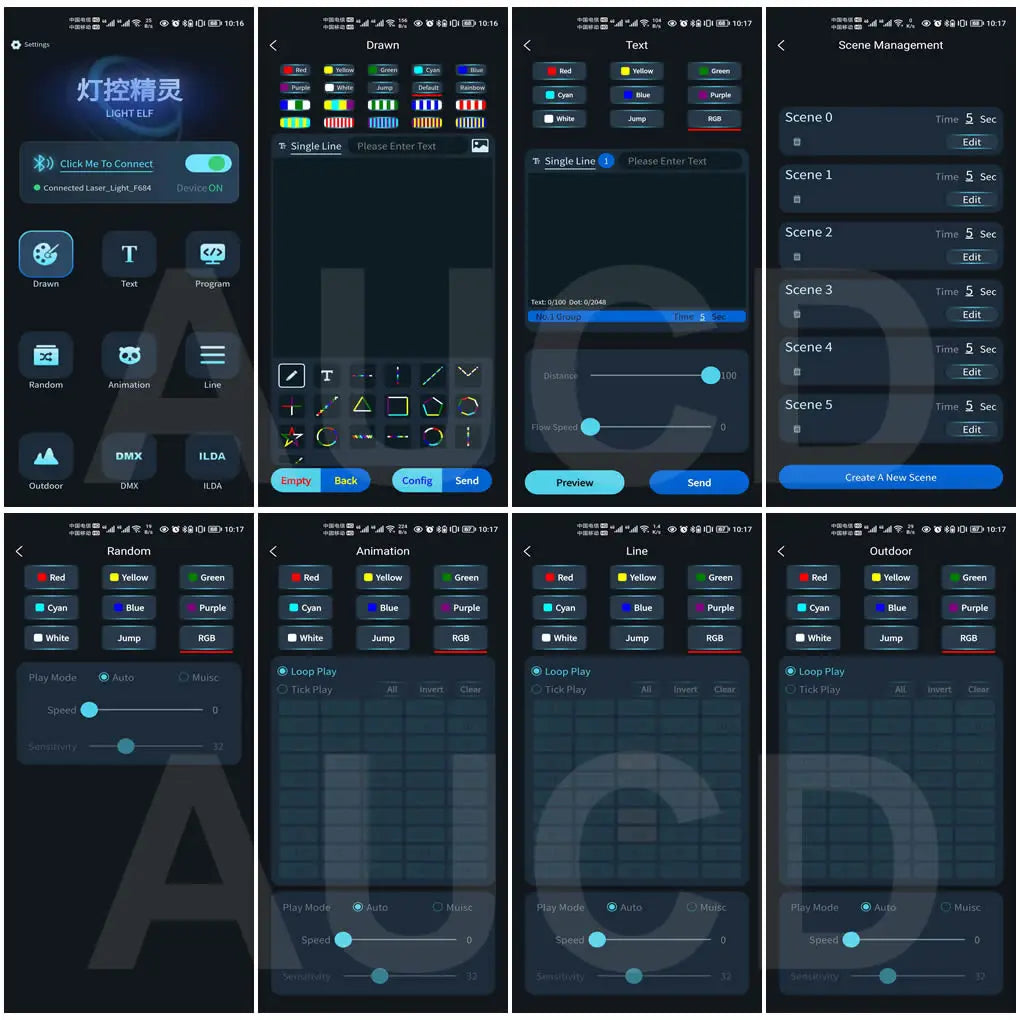 AUCD ILDA Laser Animation Projector With App Control