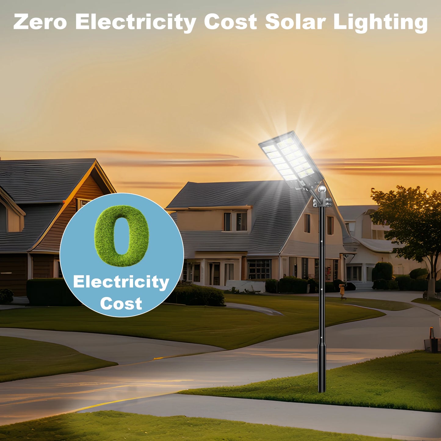 Solar LED Flood Light With Motion Sensor Remote Dusk-to-Dawn IP65