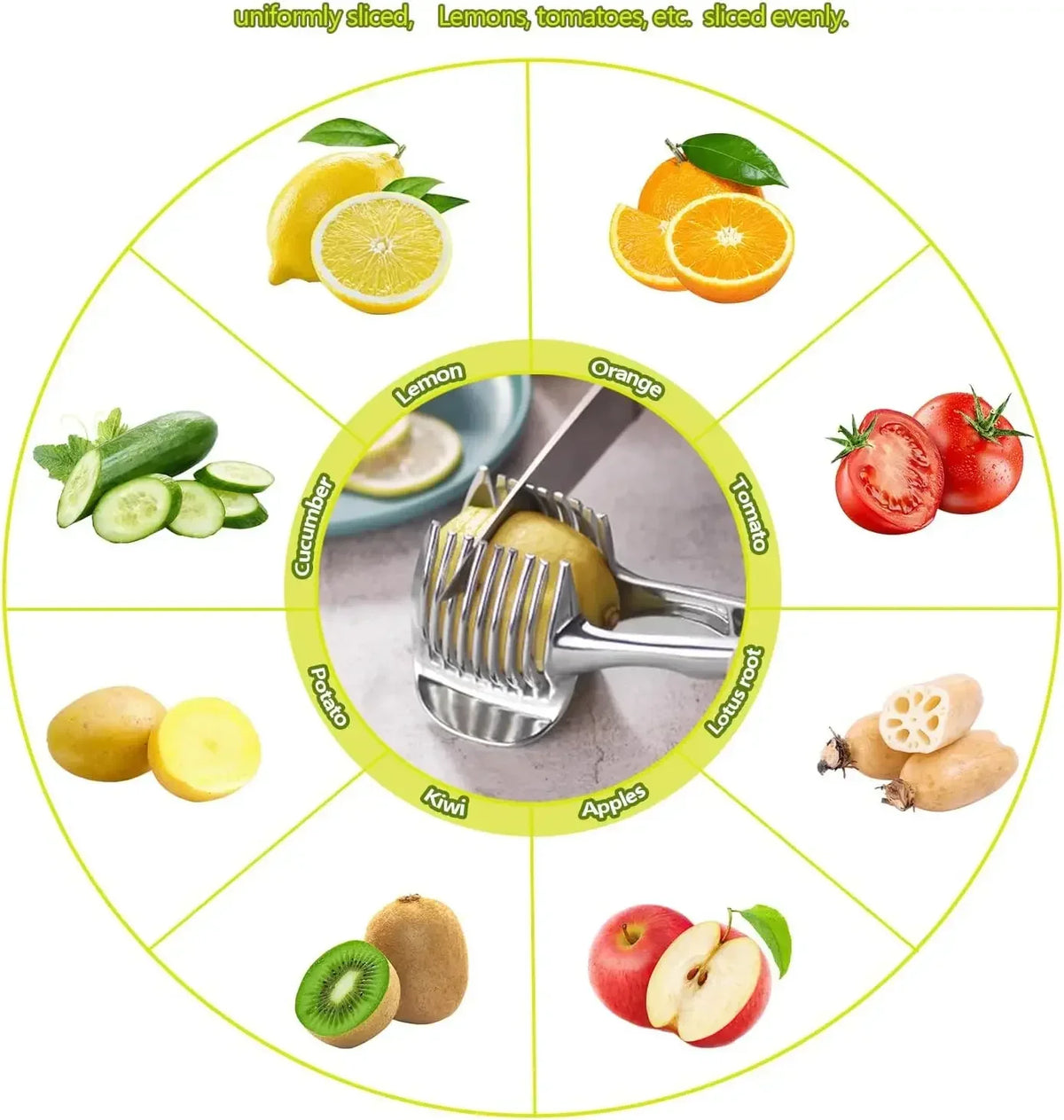 Multifunctional Lemon Slicer Clamp Aluminum Alloy Fruit Cutting Tool