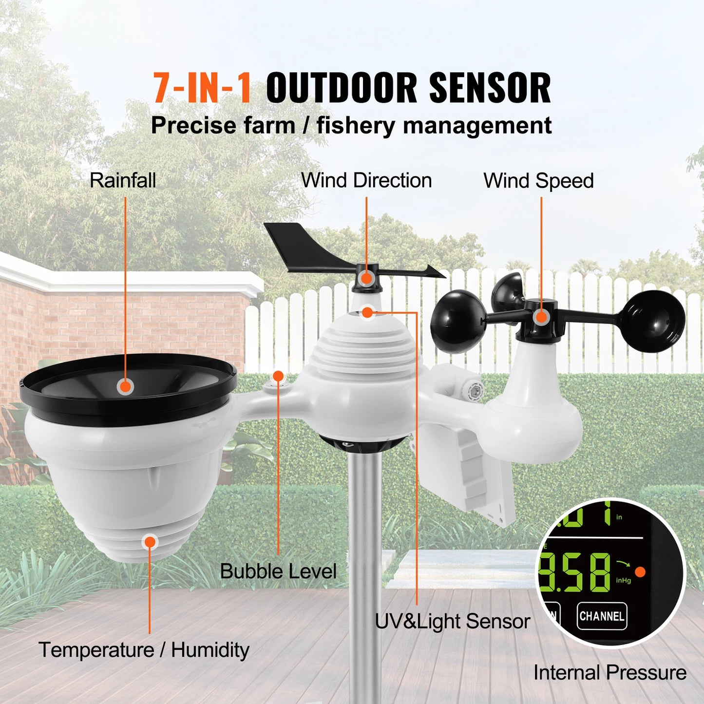 SucceBuy 7 in 1 WiFi Weather Station With Outdoor Sensor