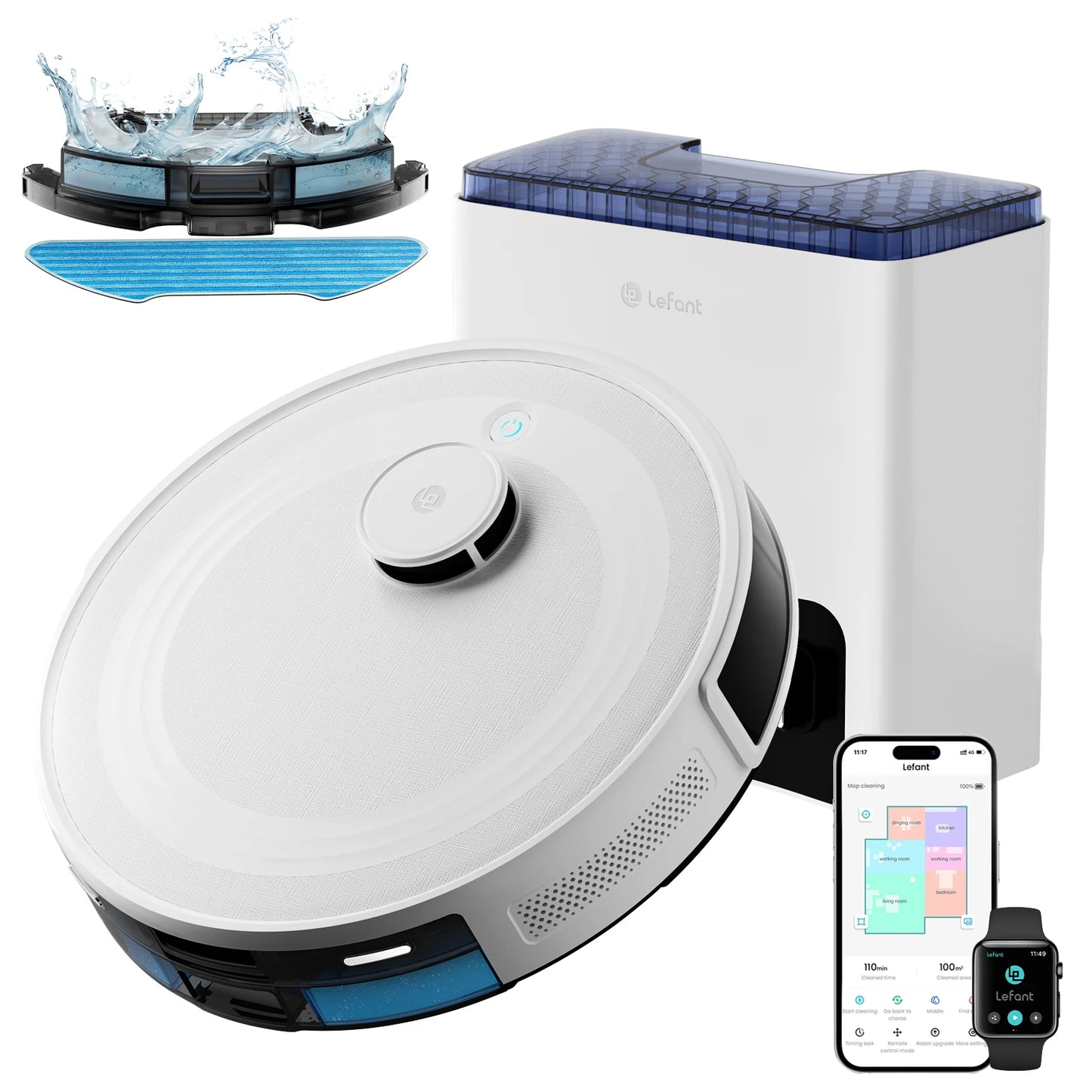 LEFANT M2L Plus Robot Vacuum With Mapping Auto Empty Dock