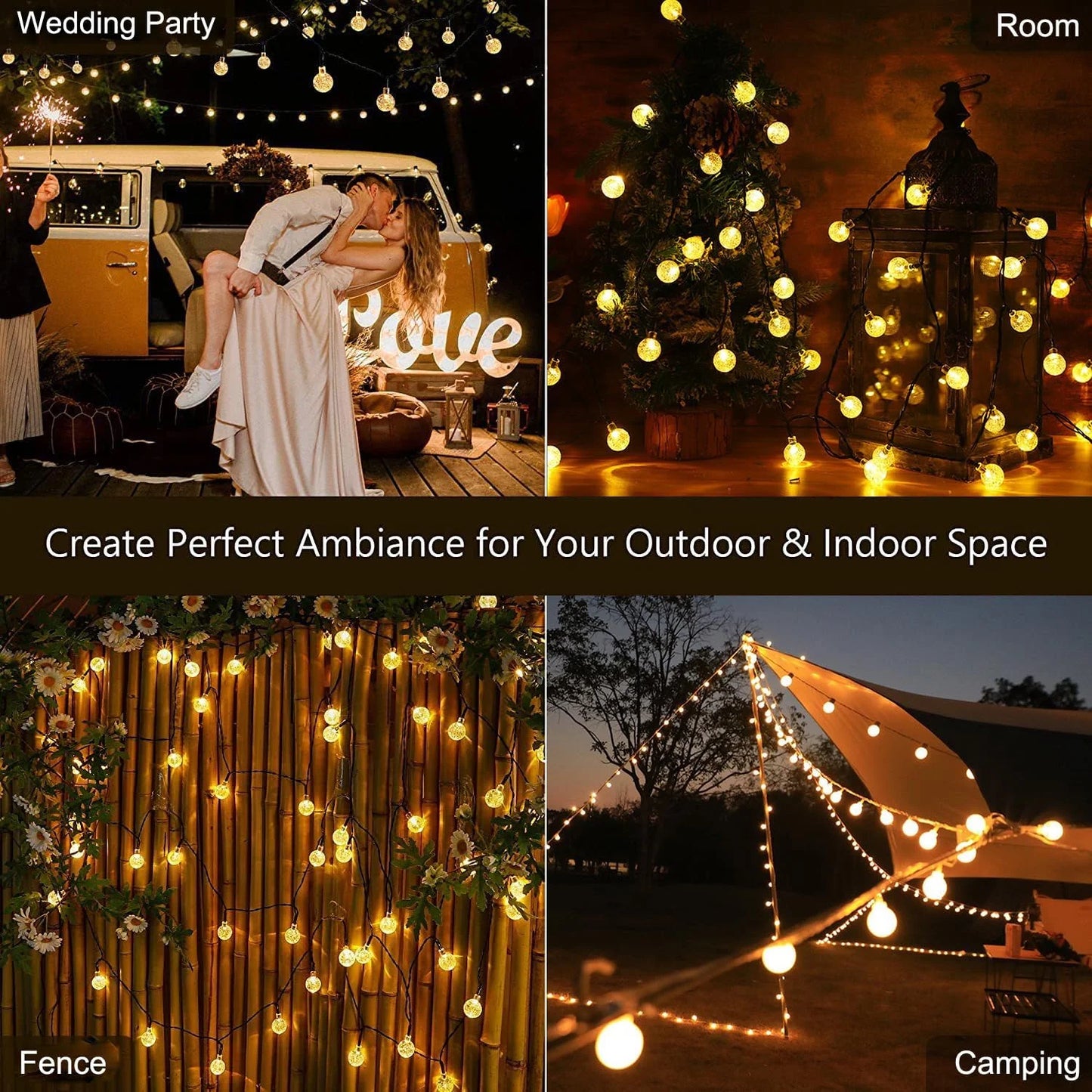 Bubble Ball Solar String Lights 100 LEDs Eight Modes