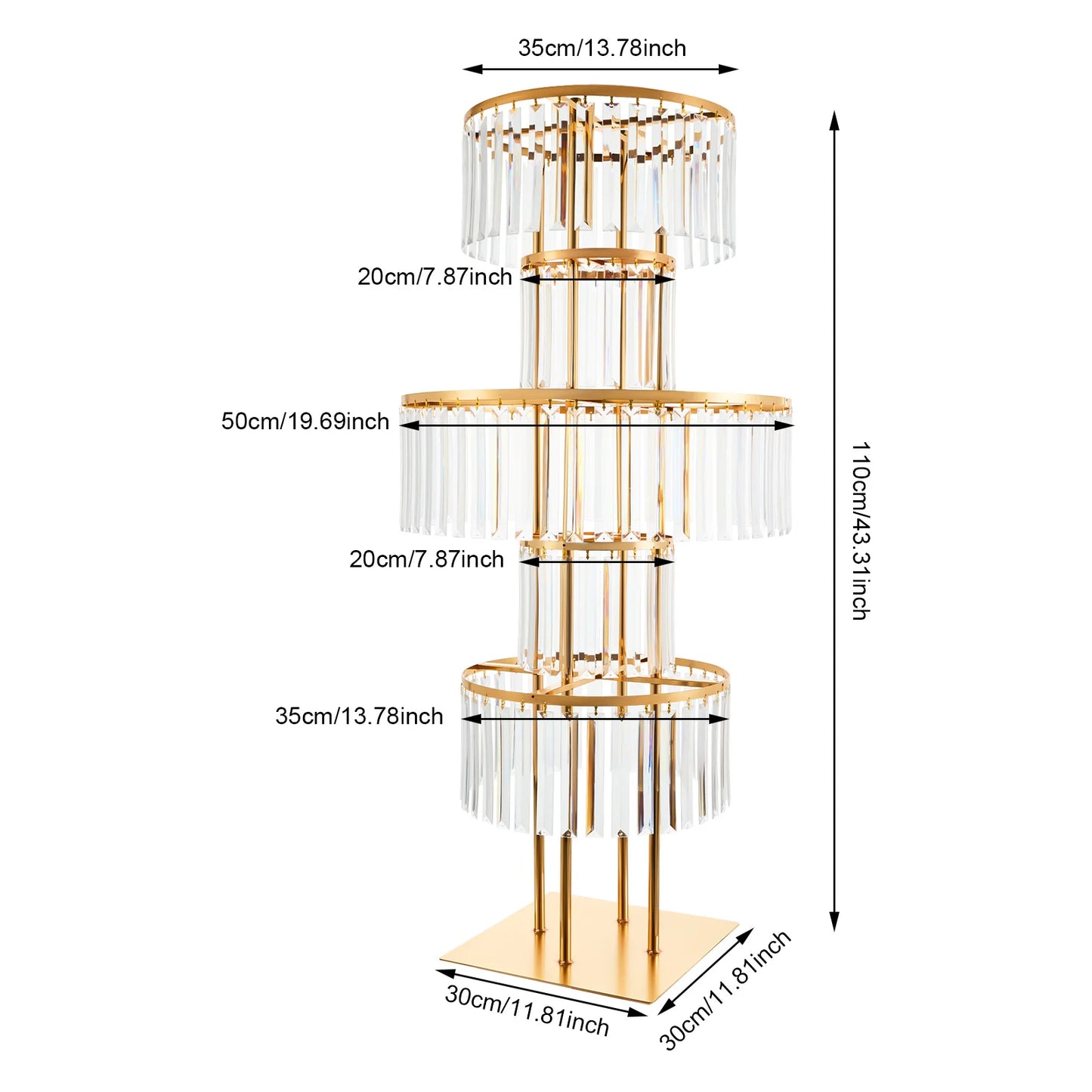 5 Tier Wedding Centerpiece Flower Stand For Acrylic Crystal Display