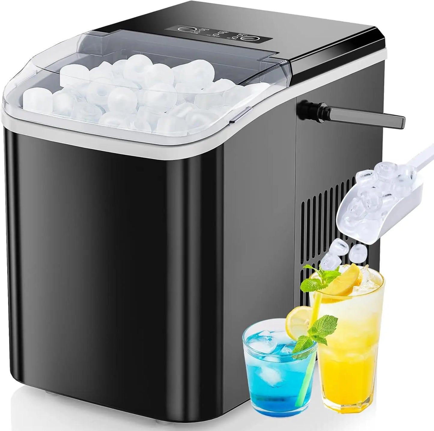 Portable Countertop Ice Maker For Home Kitchen RV Camping Self-Cleaning