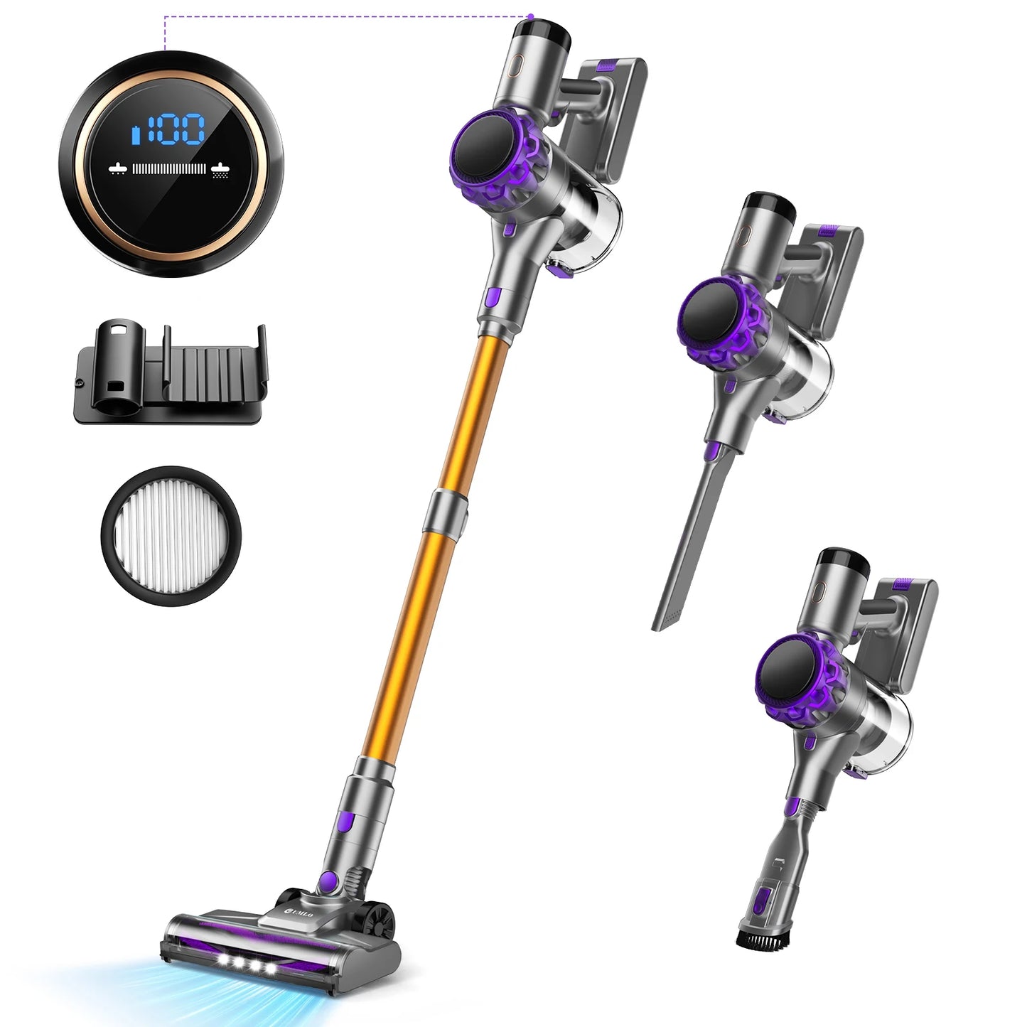 INSE YISORA Cordless Vacuum Cleaner 40KPa Suction 55 Minutes Runtime