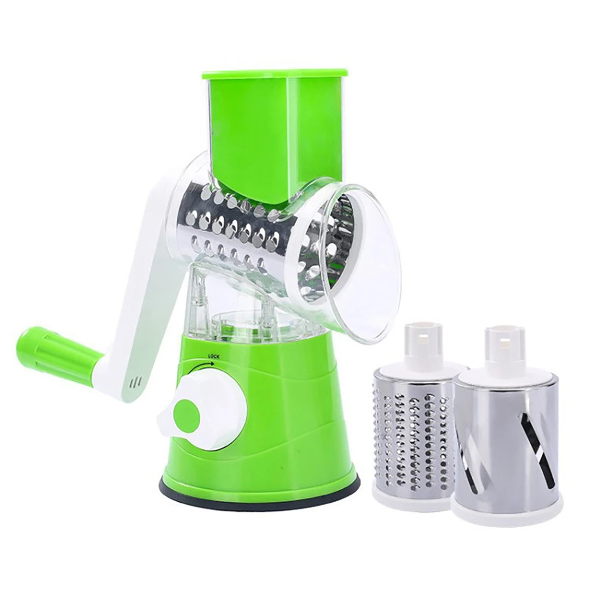 Vegetable Slicer Shredder, 3 Drum Manual Grater for Cheese Peanut Cookie, Multifunctional Kitchen Cutter Chopper Tool