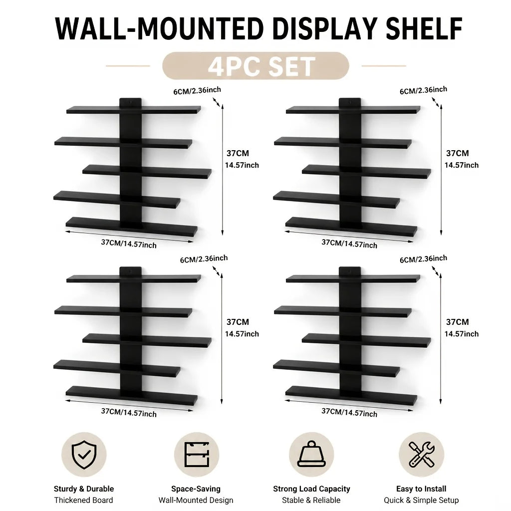 Floating Wall Display Racks Multi Tier Shelving Units For Home Decor