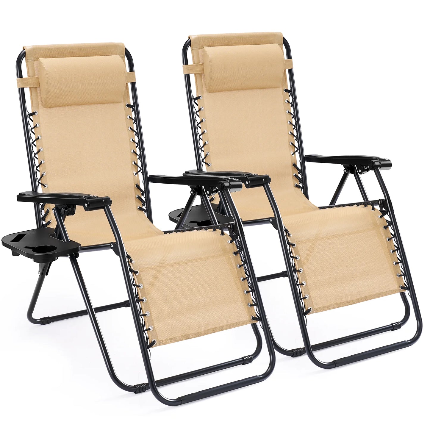 JHK Portable Zero Gravity Recliner Chairs Outdoor Set of 2