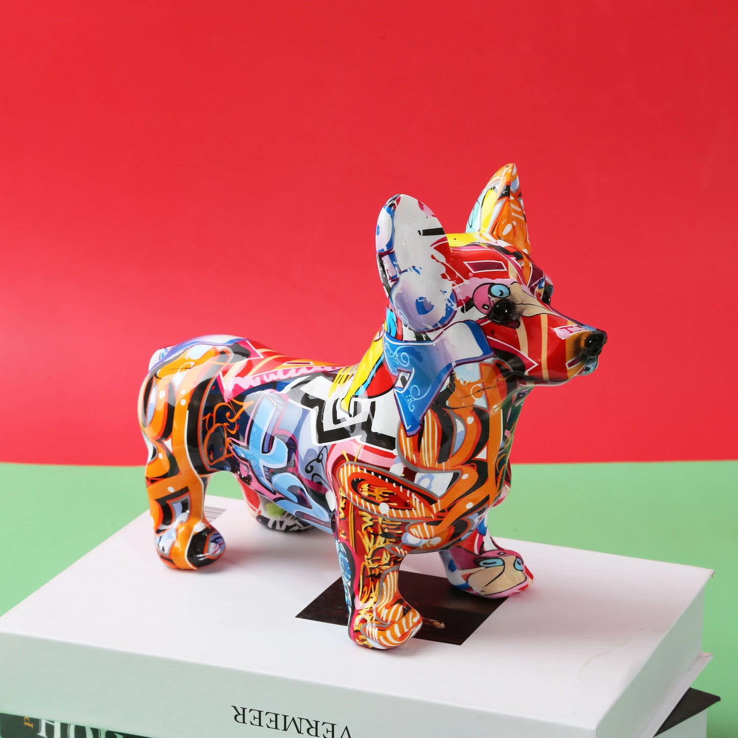 FLYuechun Ranan Nordic Corgi Dog Resin Ornament Home Office