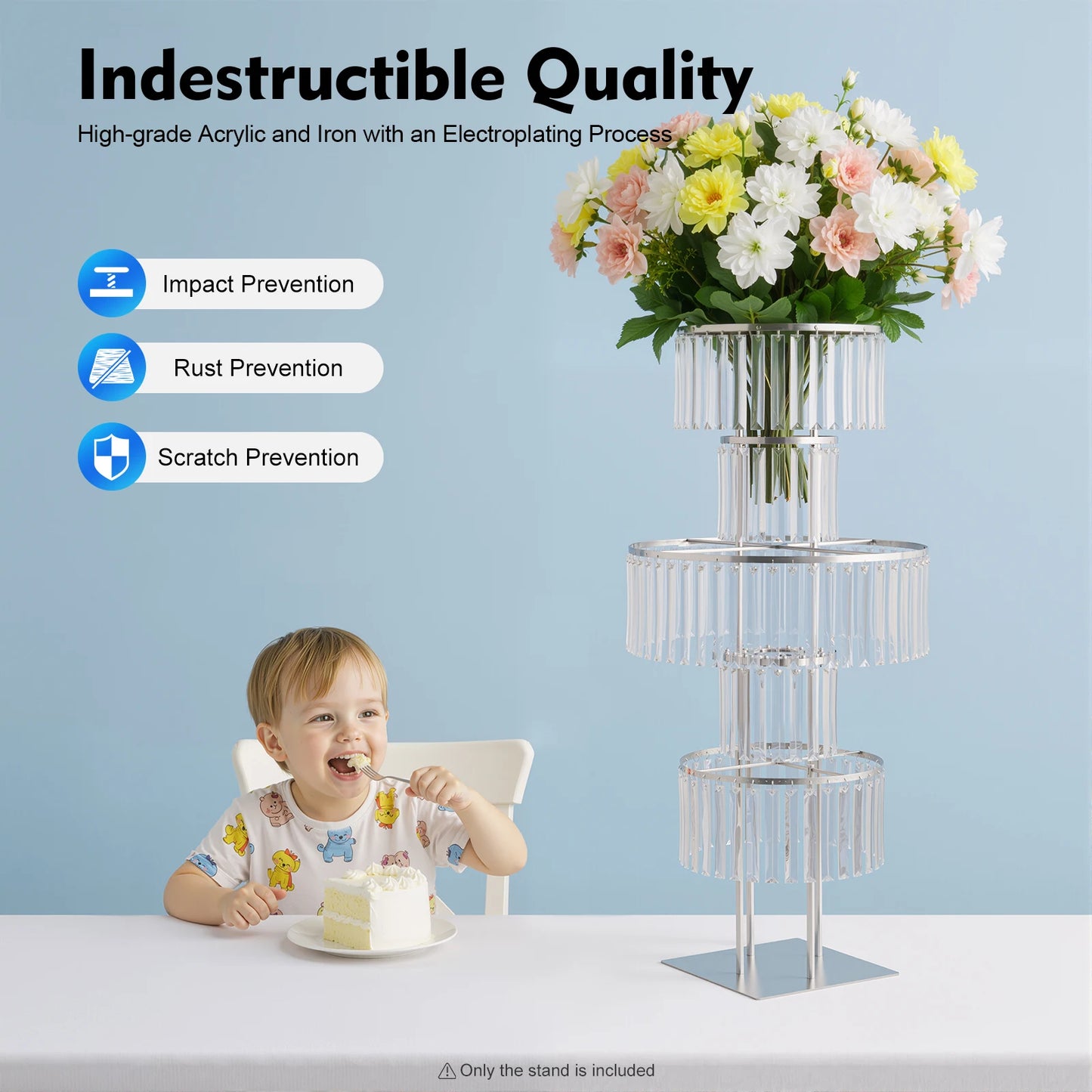 5 Tier Wedding Centerpiece Flower Stand For Acrylic Crystal Display
