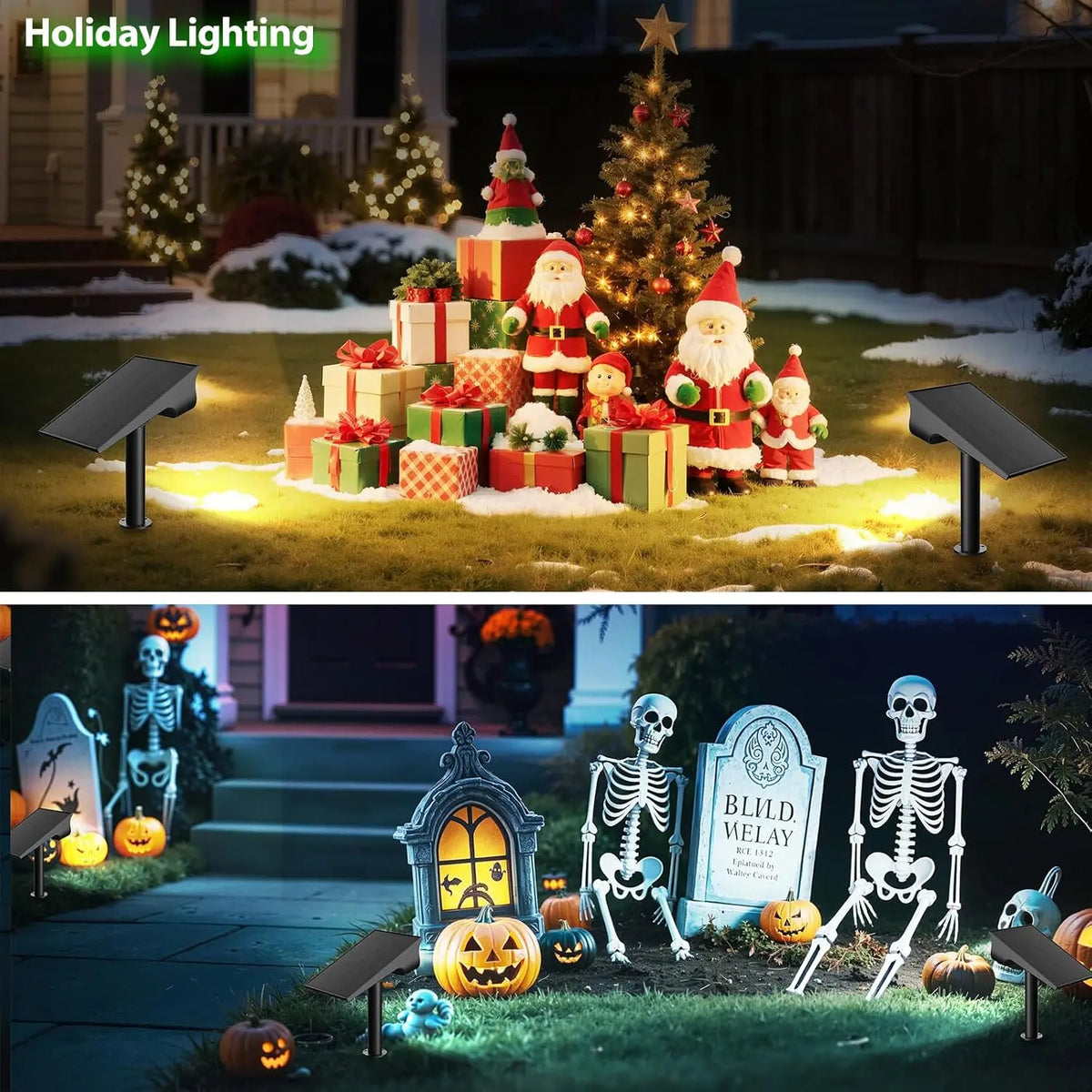 Intelamp Solar Spotlights Outdoor Garden Landscape Pathway Lighting
