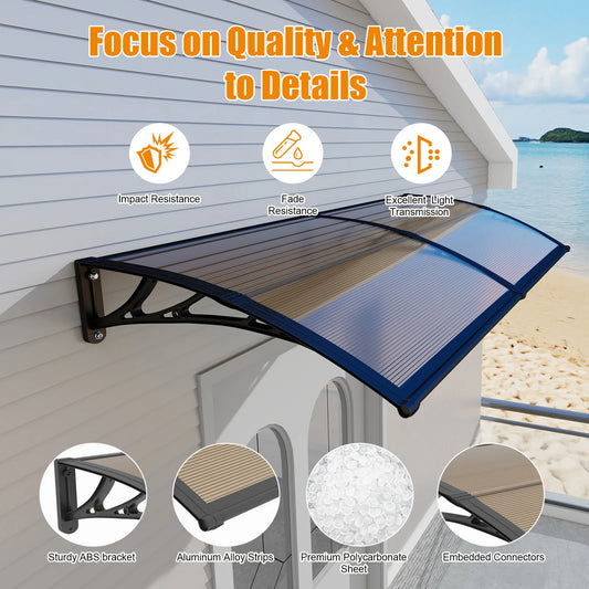 Guansu-CN Polycarbonate Door Window Awnings for Rain Sun Snow Protection