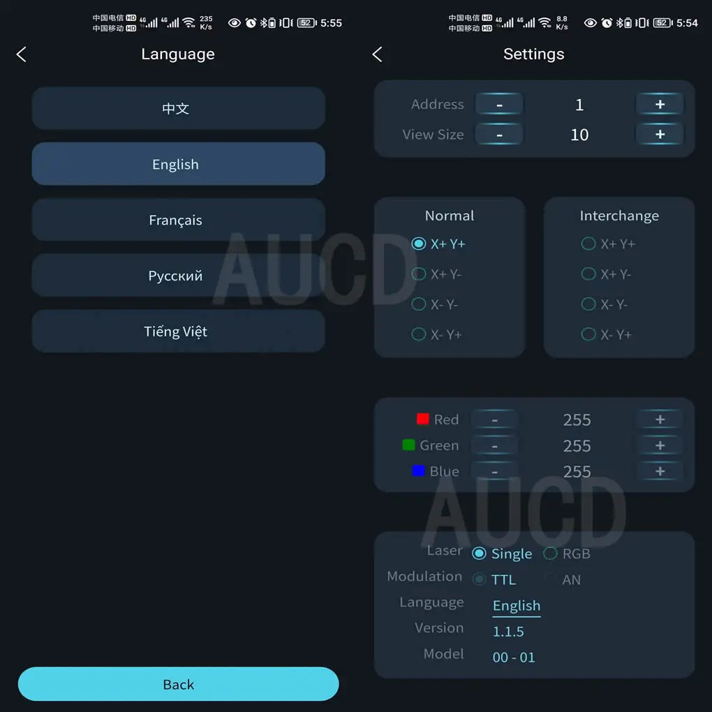 AUCD ILDA Laser Animation Projector With App Control