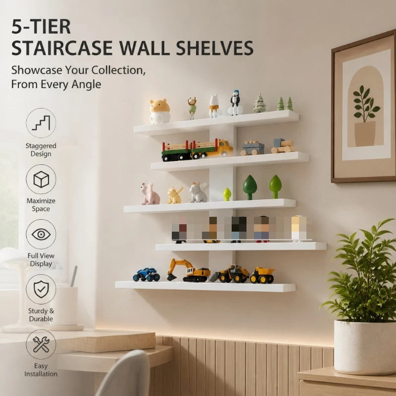 Floating Wall Display Racks Multi Tier Shelving Units For Home Decor