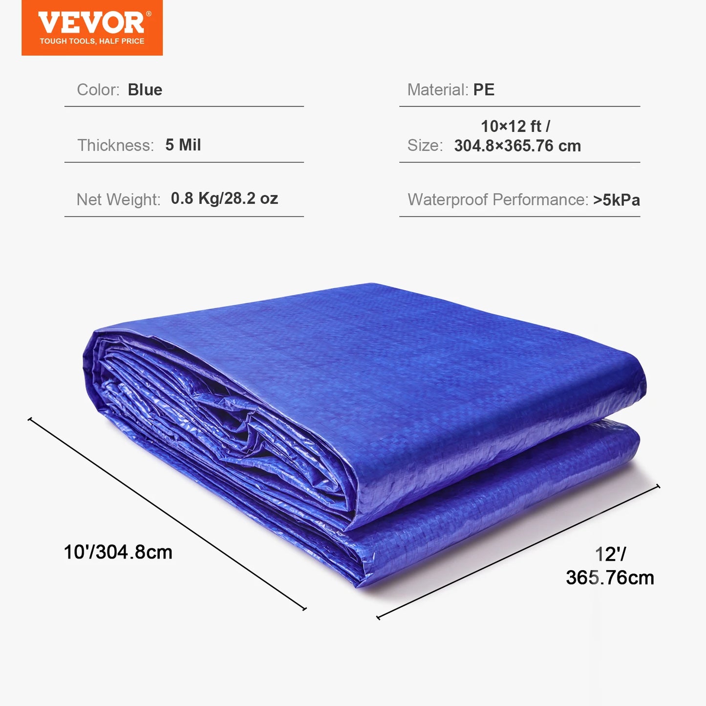 SucceBuy Heavy Duty Tarp Waterproof Poly Tarpaulin With Grommets