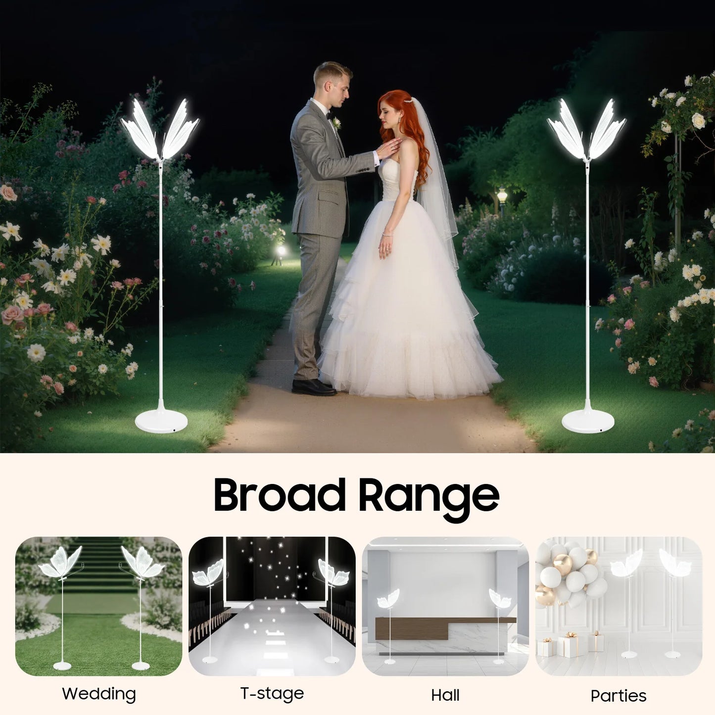 Butterfly LED Floor Lamp Set, Adjustable Height, 48W, 110V