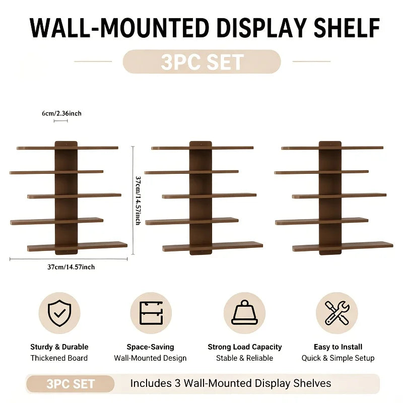 Floating Wall Display Racks Multi Tier Shelving Units For Home Decor