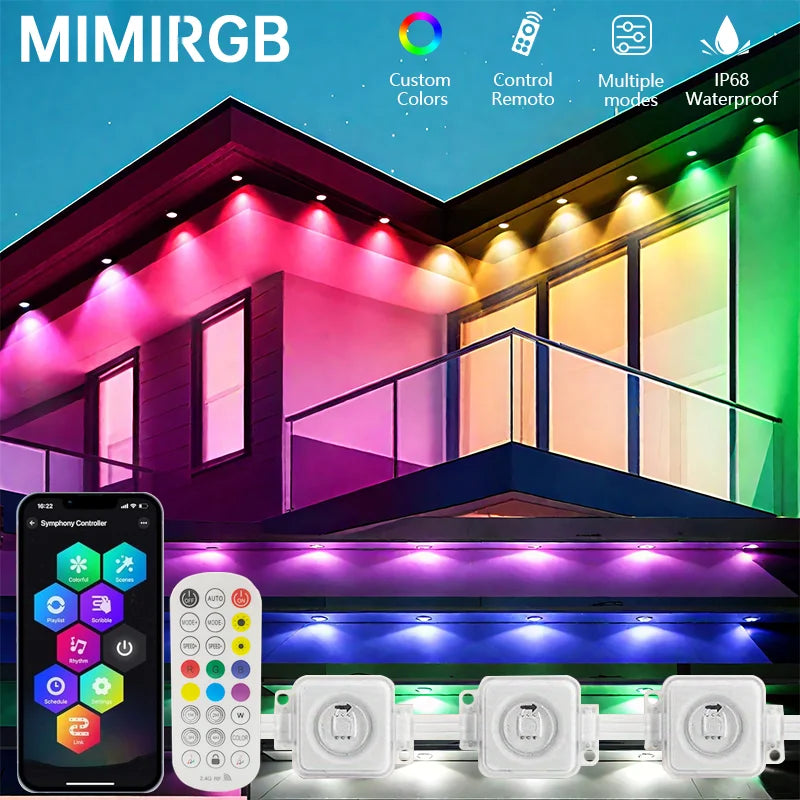 MIMIRGB Outdoor LED Light String With Bluetooth App And Scene Modes