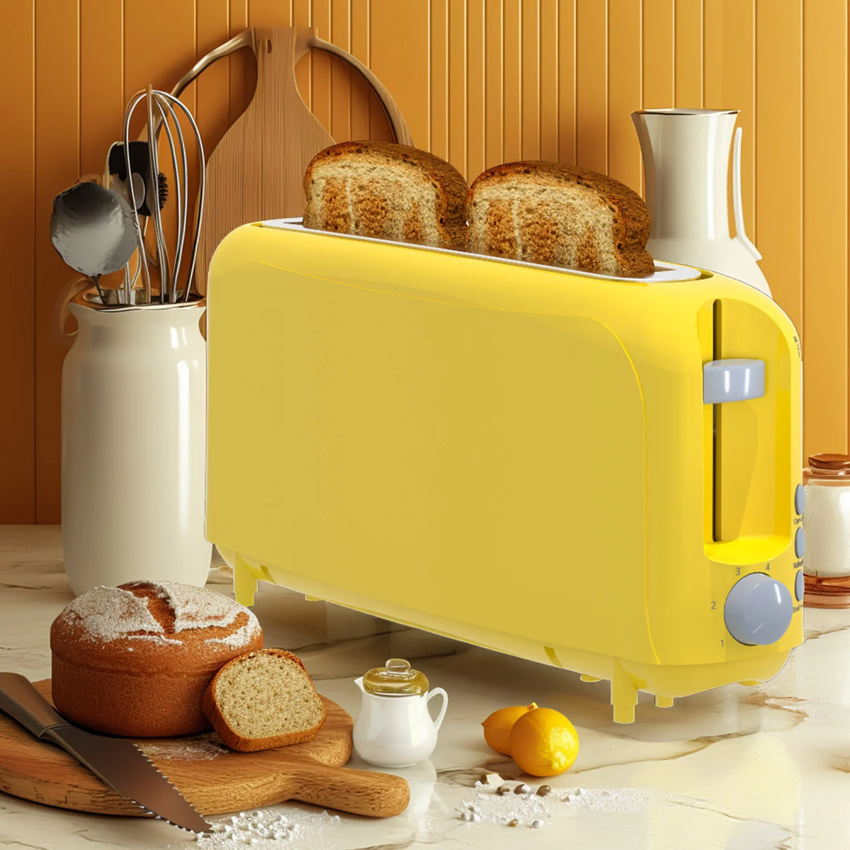 Premium Electric Toaster With Defrost And Reheat Functions