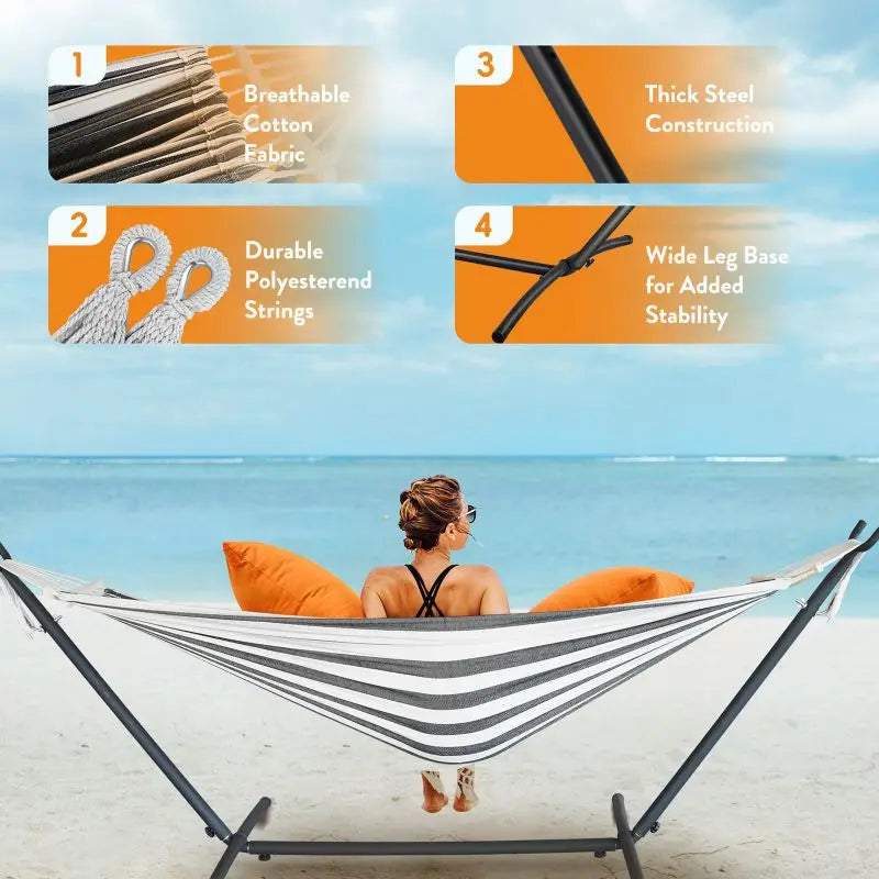 Gyroor Adjustable Stand Hammock With 600 Lb Capacity Outdoor