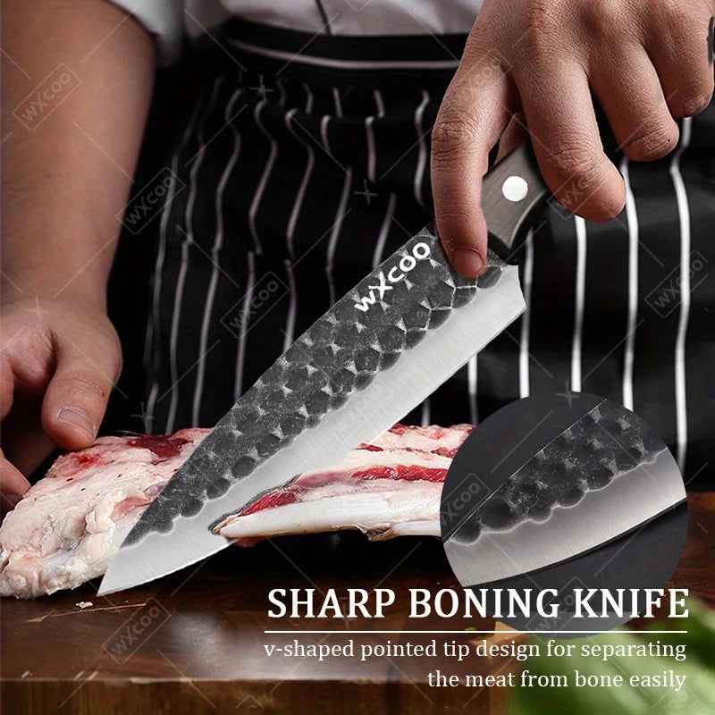 WXCOO Professional Kitchen Chef Knife Set Stainless Steel Cooking