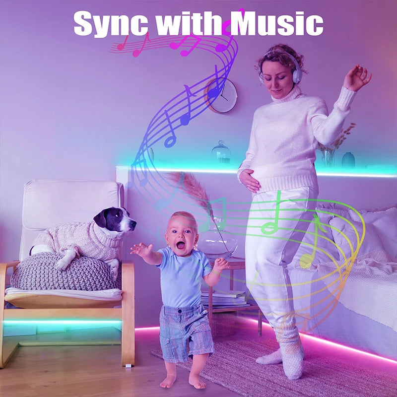 RGB LED Strip Lights 5050 Bluetooth App Control 12V