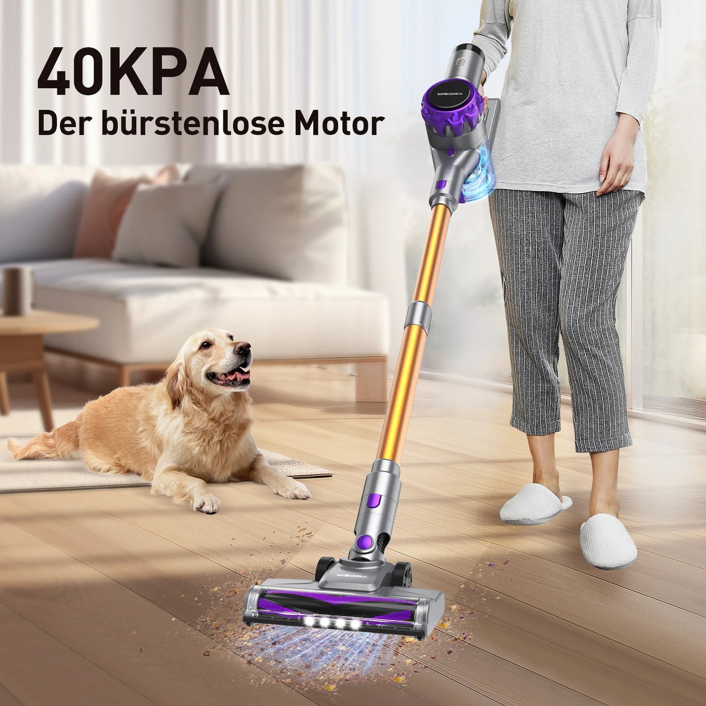 INSE YISORA Cordless Vacuum Cleaner 40KPa 55 Minutes Run Time