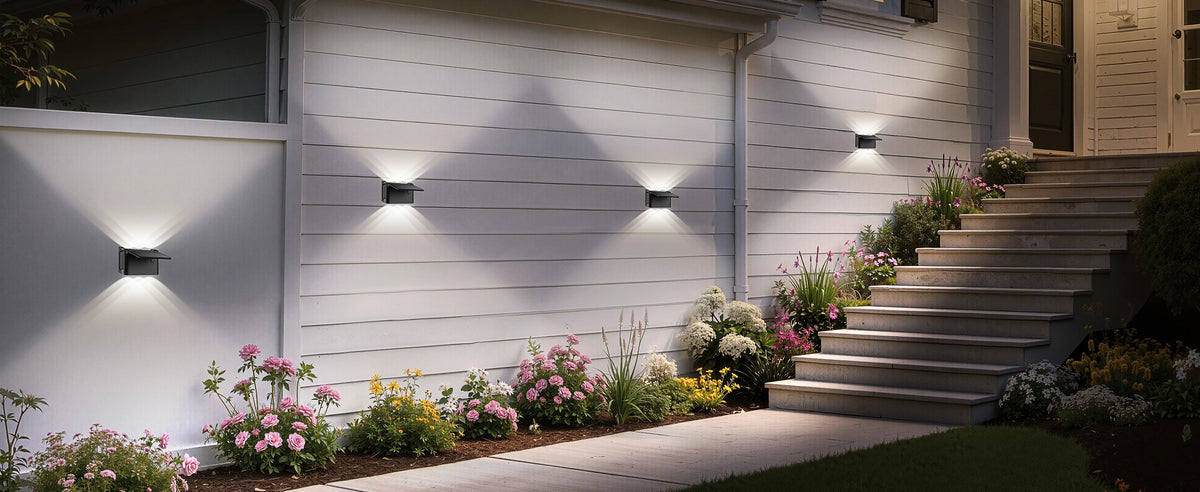 Intelamp Solar Wall Lights With Remote Control Waterproof Outdoor LED