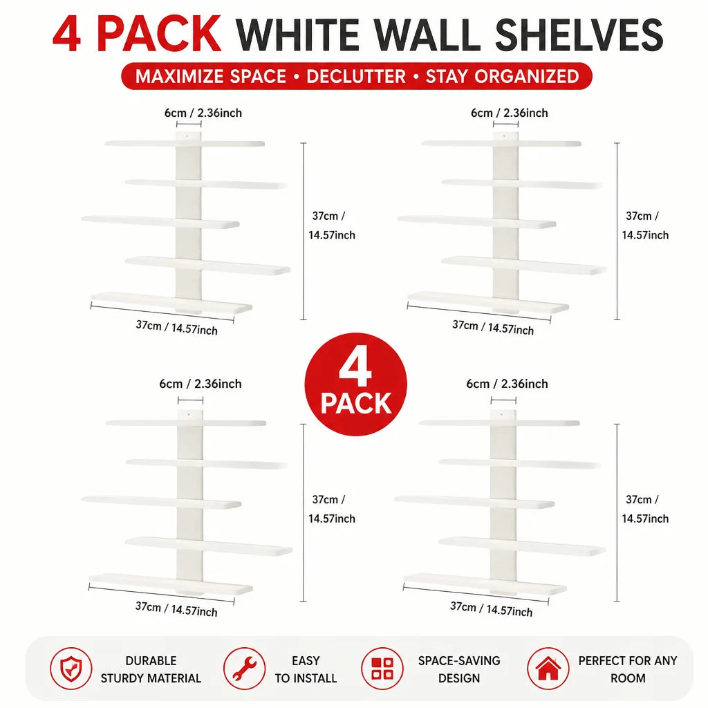 Floating Wall Display Racks Multi Tier Shelving Units For Home Decor