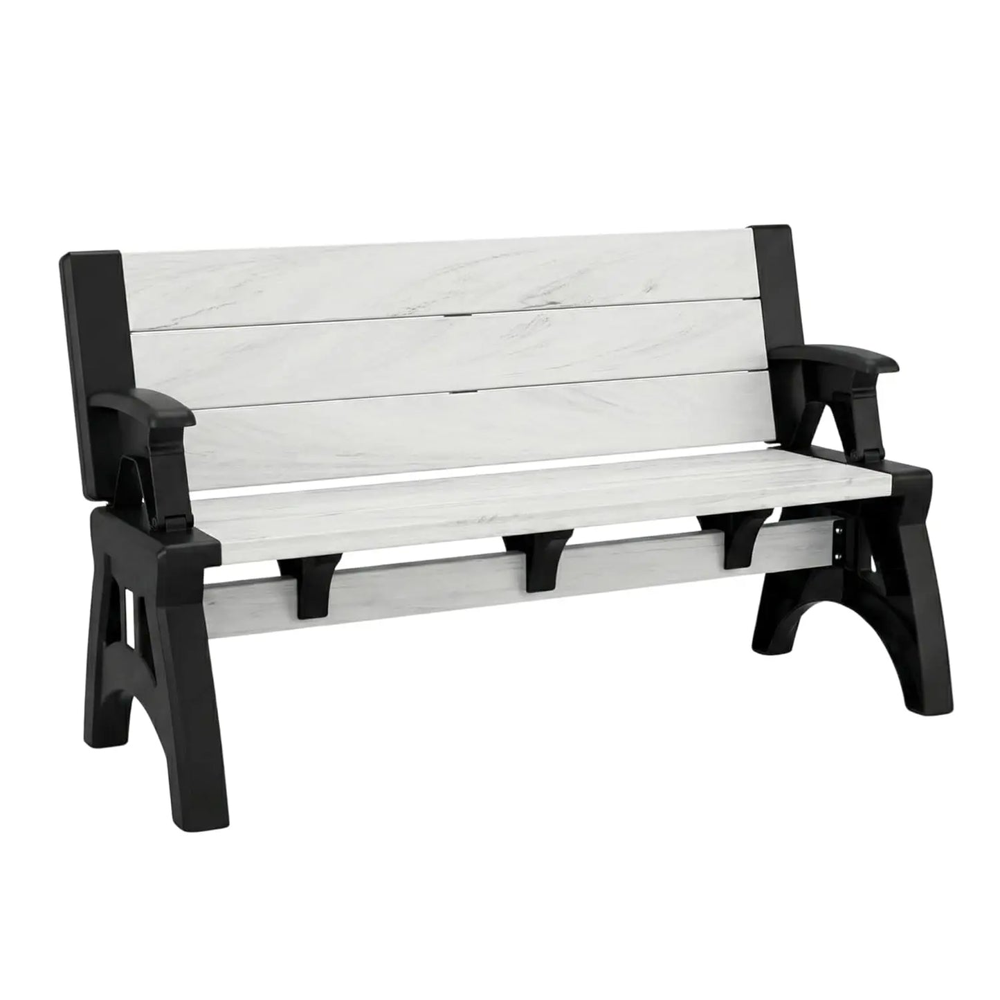 2-In-1 Convertible Bench Table Weather Resistant Patio Furniture