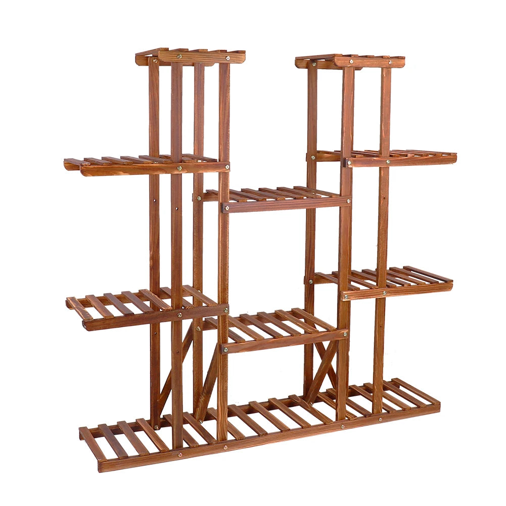 Wisfor Wooden Plant Shelf Flower Pot Stand Indoor Outdoor Multi-Tier
