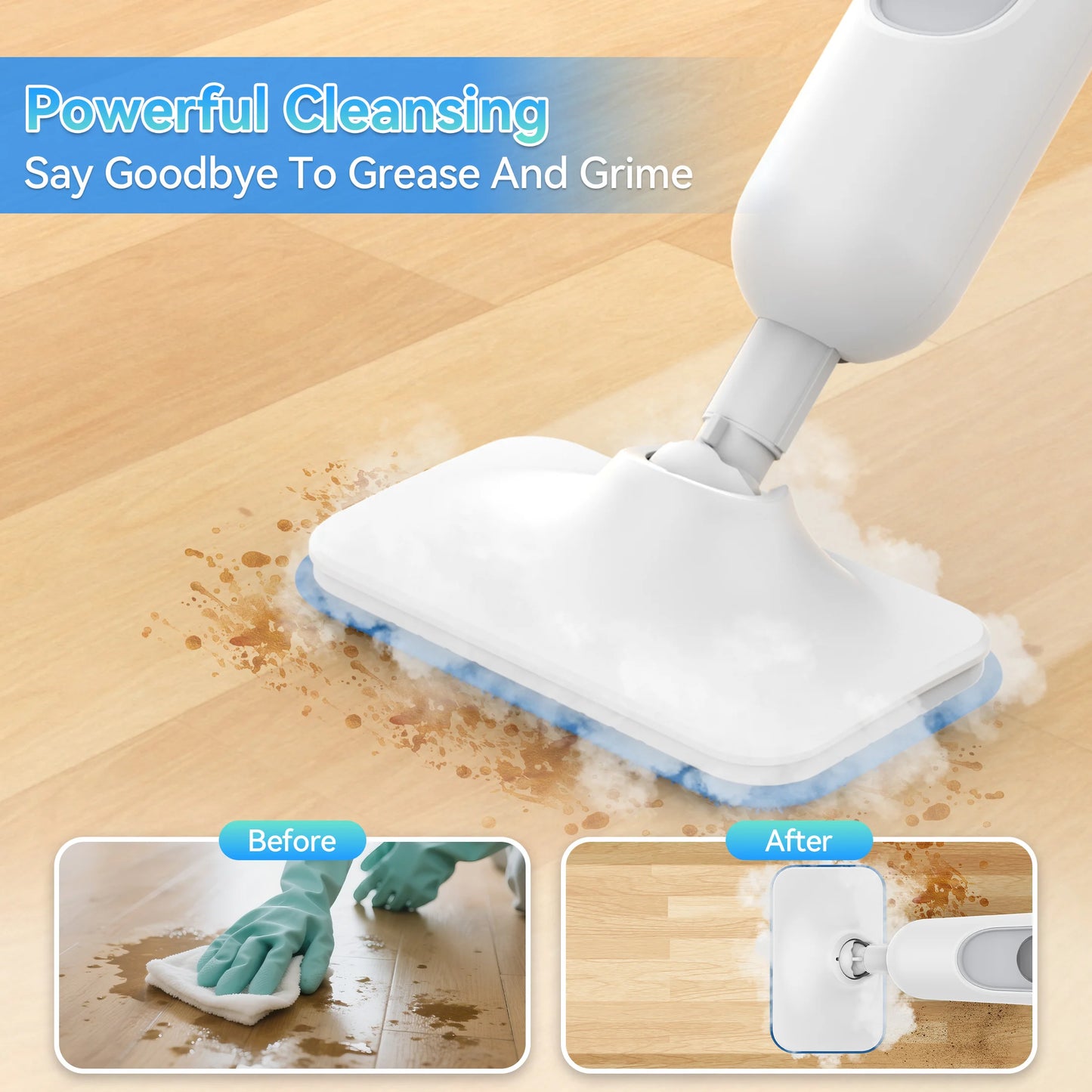 INSE Powerful Steam Mop 6 In 1 Detachable Floor Cleaner