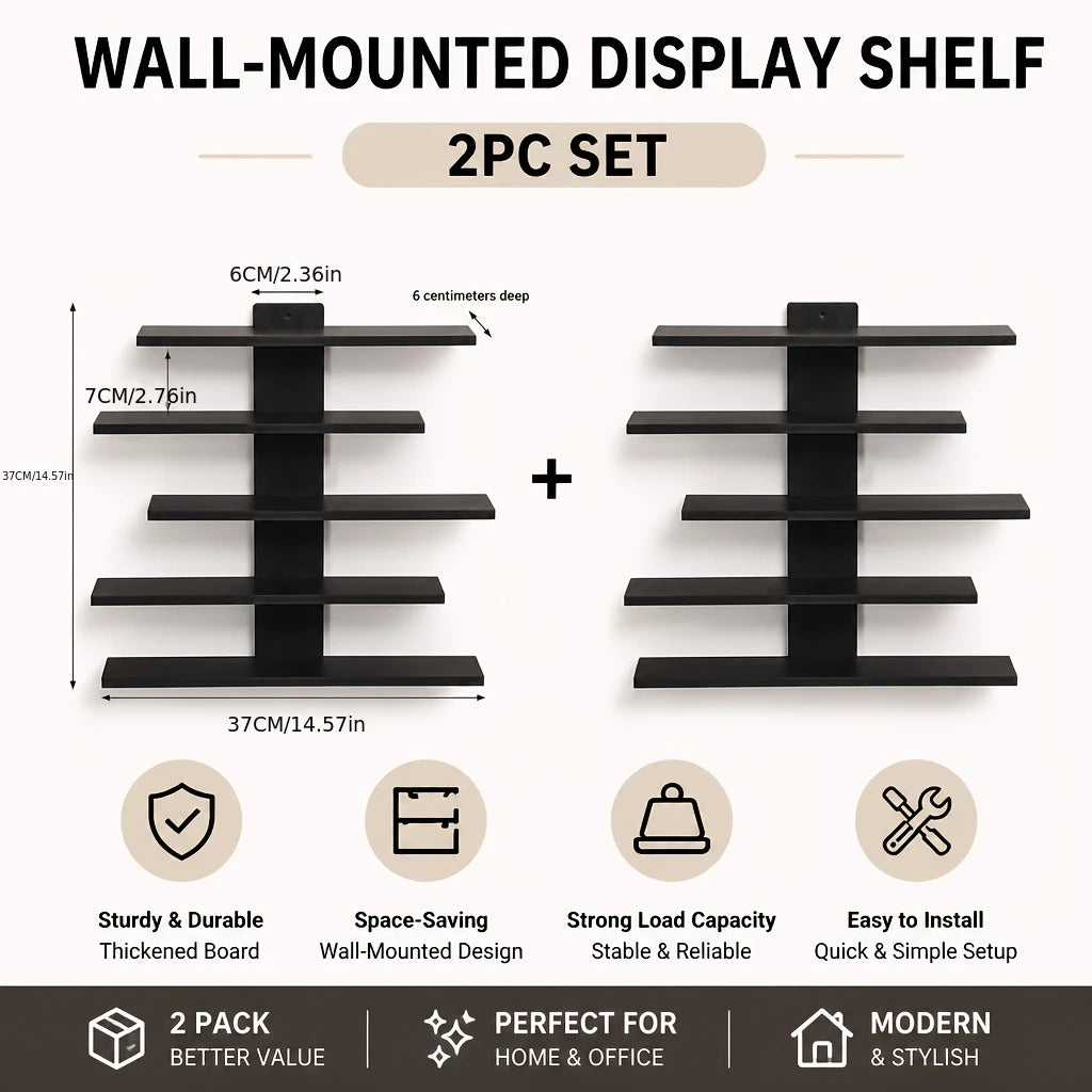 Floating Wall Display Racks Multi Tier Shelving Units For Home Decor