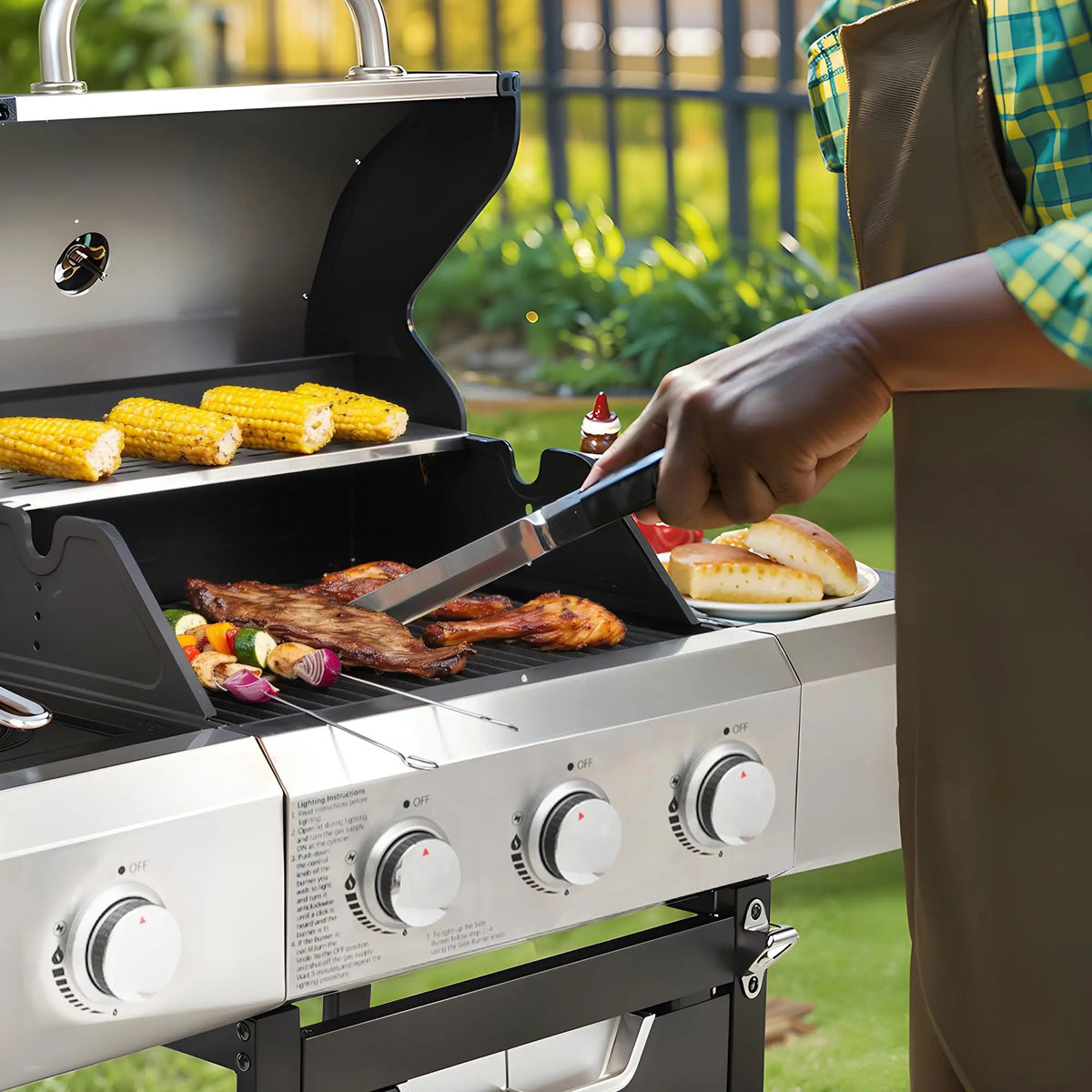 Propane Gas Grill With Sear Burner And Side Burner