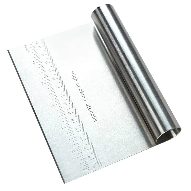 Stainless Steel Pastry Spatulas Cutter With Scale Pizza Dough Scraper Fondant Cake Decoration Tools Baking Kitchen Accessories