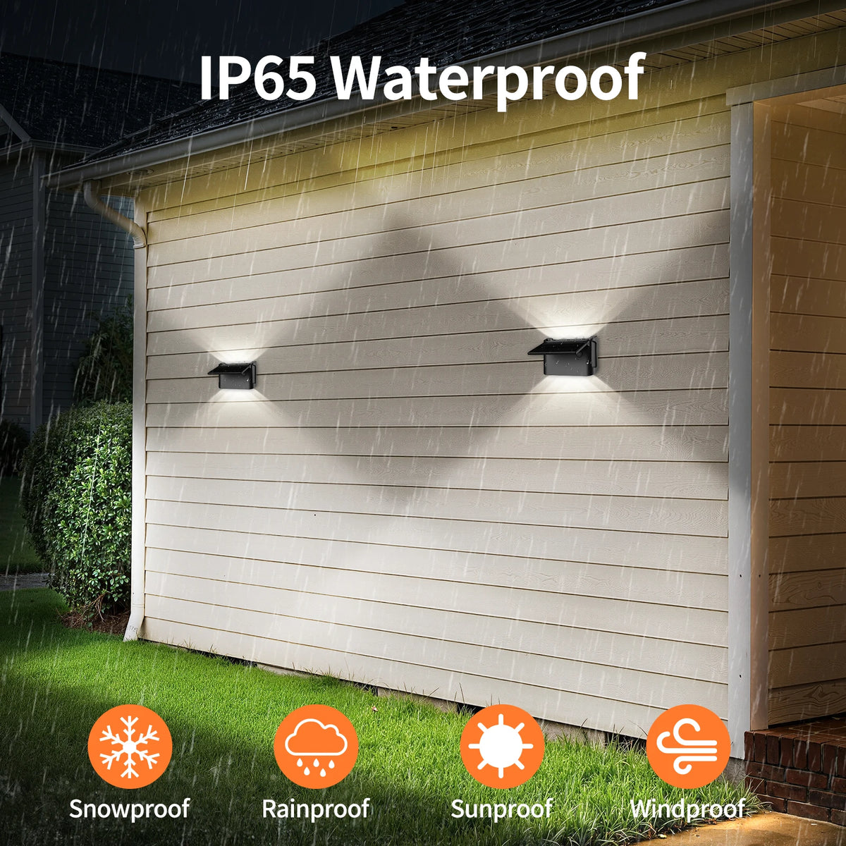 Intelamp Solar Wall Lights With Remote Control Waterproof Outdoor LED