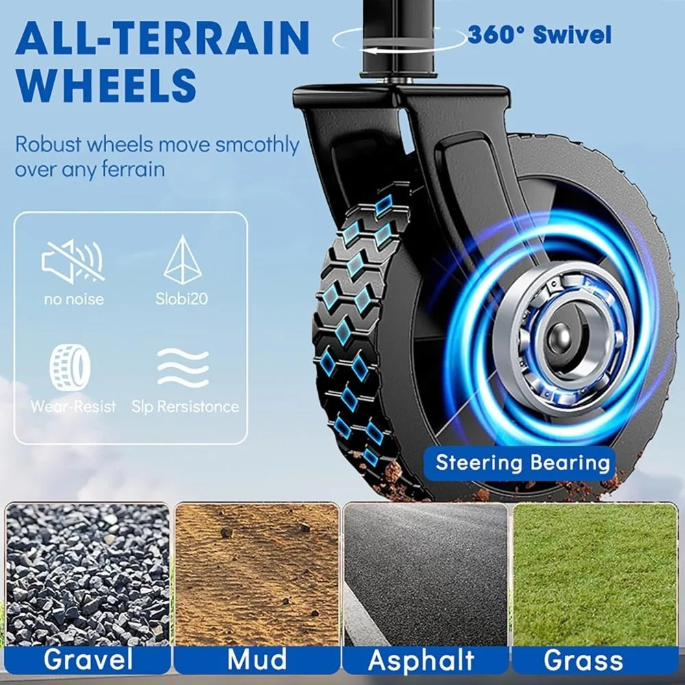 Collapsible Wagon Cart With Heavy-Duty All-Terrain Wheels For Shopping
