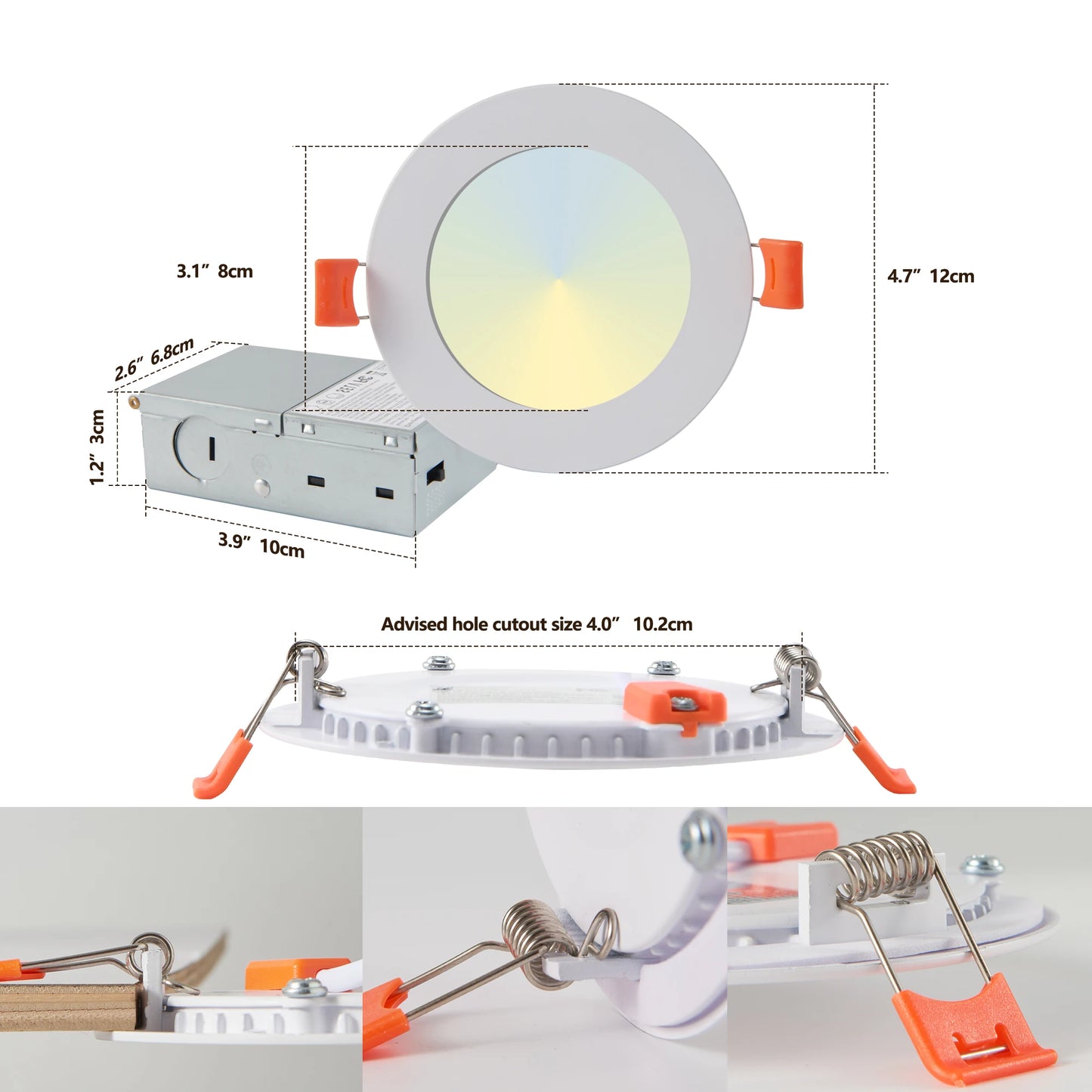 ARLGSITE 12-Pack LED Recessed Dimmable Downlights With Junction Box