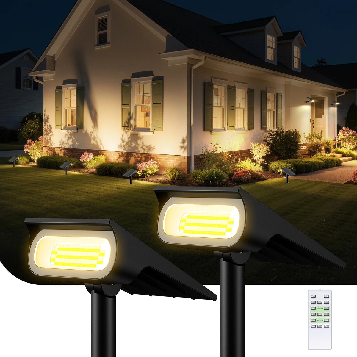 Intelamp Solar Spotlights Outdoor Garden Landscape Pathway Lighting