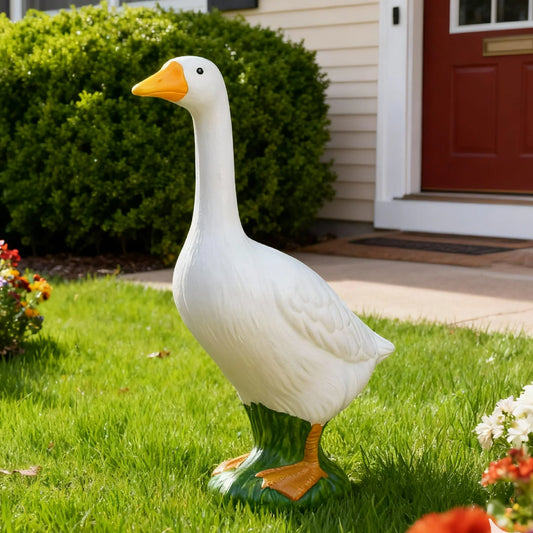Weatherproof Resin Goose Garden Statue For Outdoor Decor