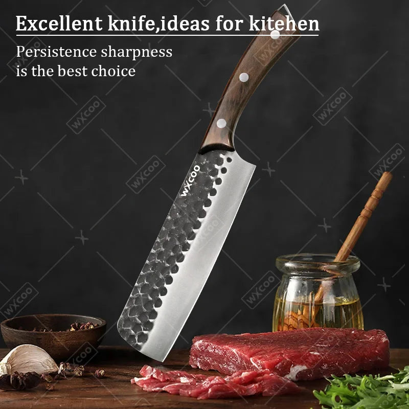 WXCOO Professional Kitchen Chef Knife Set Stainless Steel Cooking