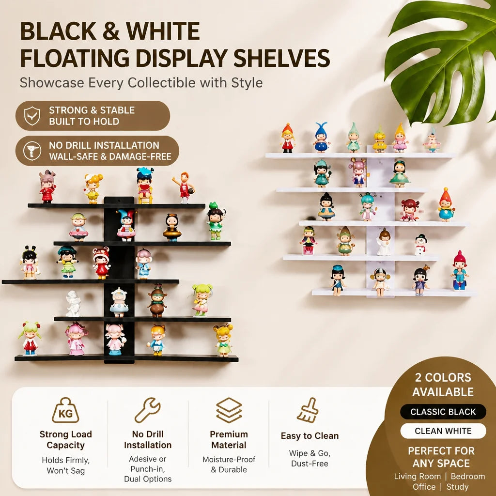 Floating Wall Display Racks Multi Tier Shelving Units For Home Decor
