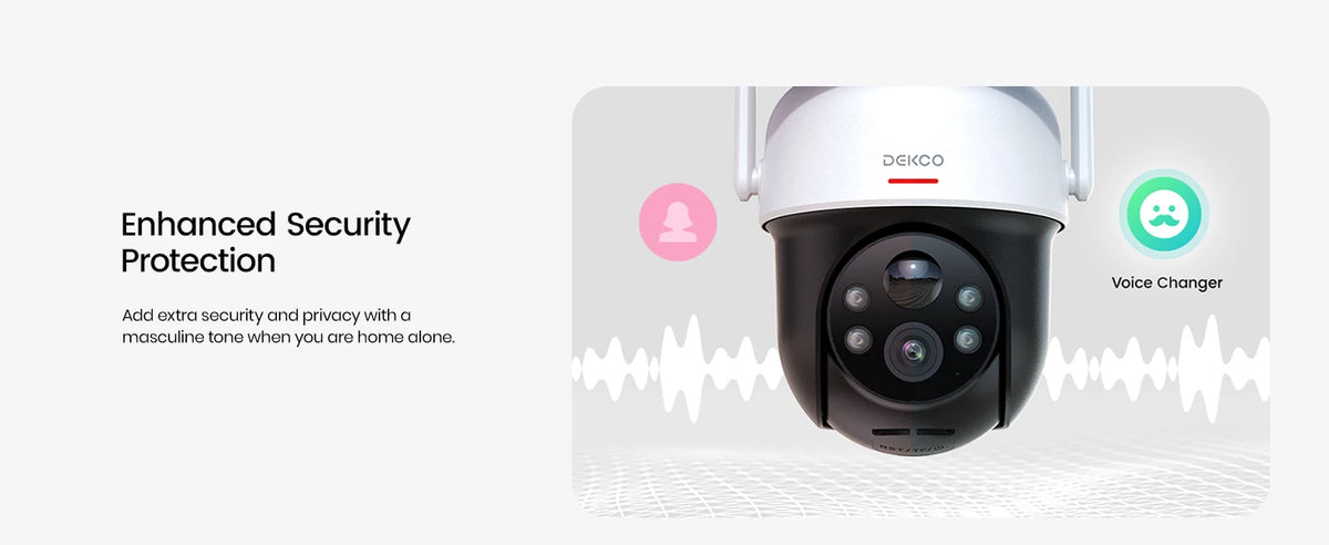 DEKCO Solar WiFi PTZ Security Camera With Two Way Audio